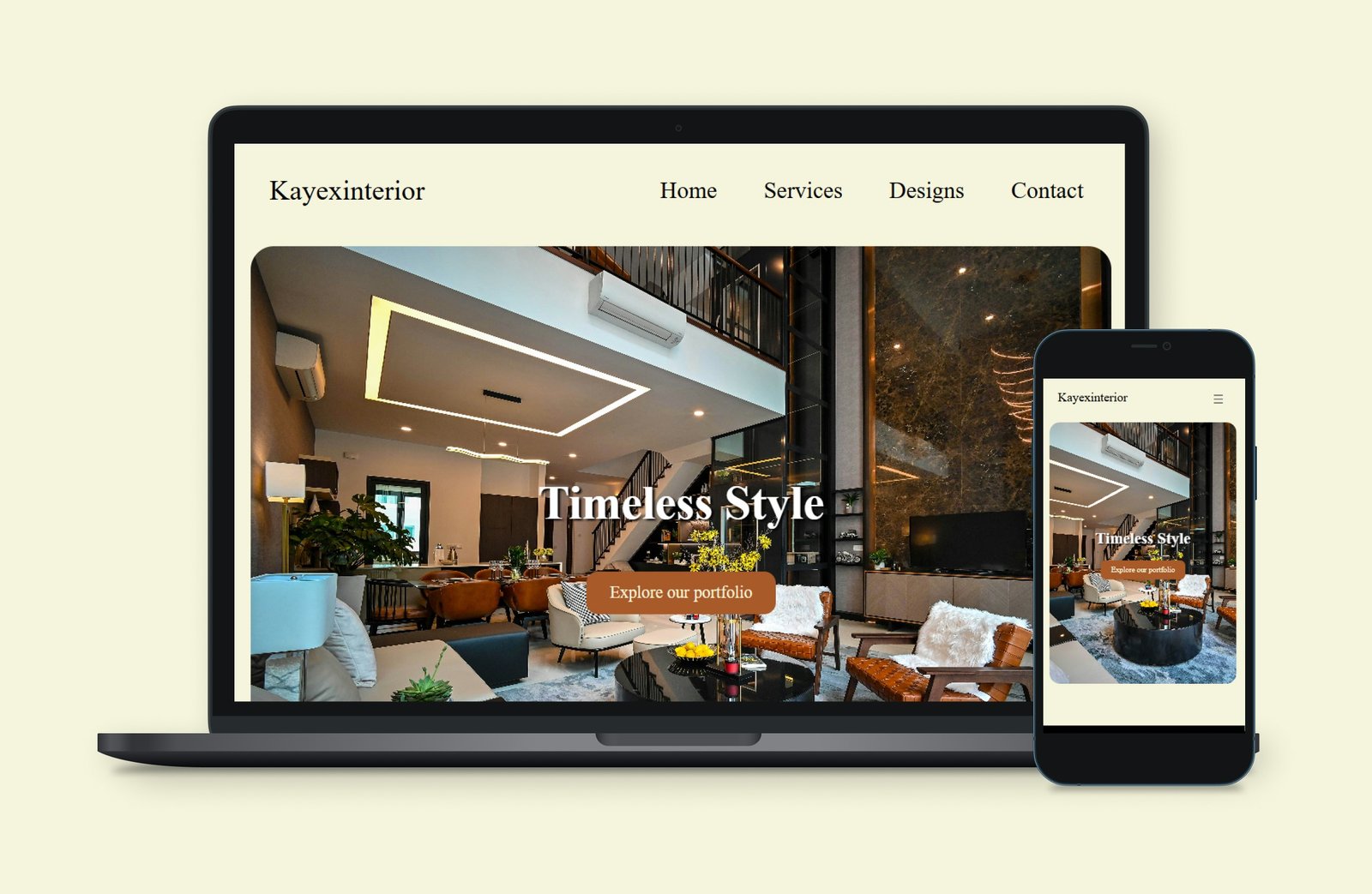 Interior design concept website